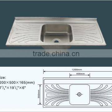 JZ-335 Export Iraq1.2m Wash Basin Stainless Steel Kitchen Sink photo-2