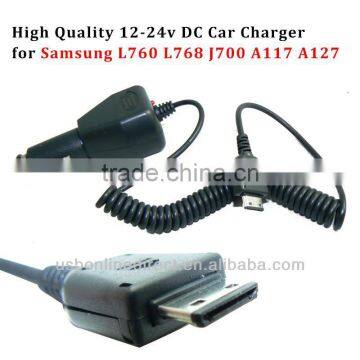 Stock bottom price for samsung car charger for 12~24V/1A retractable cable usb car charger for samsung A117/A127/A137/ A167/L760