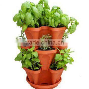 Stackable Garden Planter Herb Flower Pots Indoor Outdoor Round Clover photo-2