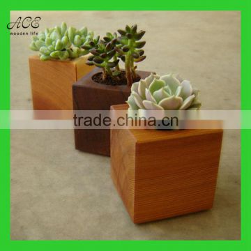 Small wooden plant pot Small wooden planter Succulent planter