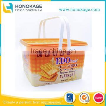 IML PP Plastic Biscuit Box / Plastic Boxes for Cookies, Plastic Cat And Dog Food Storage 3kg Pet Food Container