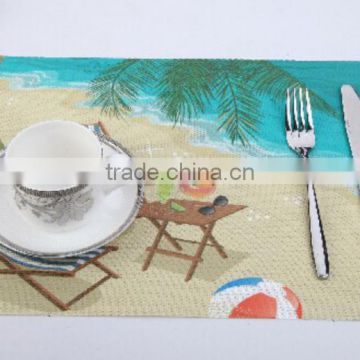 Store More Print Beach and Ocean Adiabatic Textilene Place Mats For Tableware