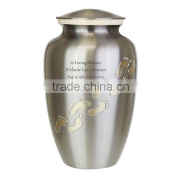 Brass Urn With Foot Print Design