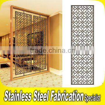 Custom Made Interior Laser Cut Stainless Steel Room Divider for Home Decoration