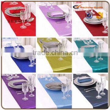 colorful satin table runner factoty for wedding decoration