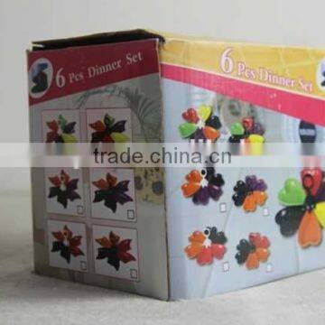 Stock 6pcs Dinner Dish Set , Colorful Ceramic Plate Set Close Out , Porcelain Dish Set With Hanger photo-2