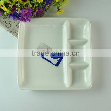 Square White Porcelain Divided Fruit Plate, Cheap Stock Porcelain Dinner Plate for Restaurant or Hotel Plate photo-2