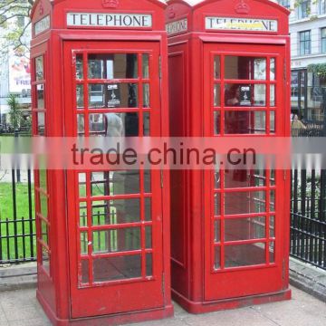 Antique red public telephone booth Bristish outdoor telephone kiosk