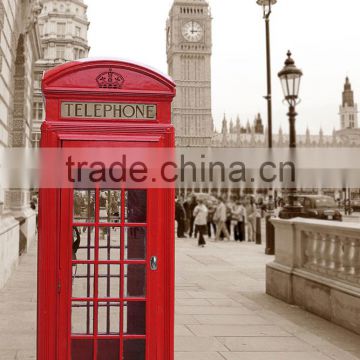 outdoor street red London uk telephone boxes