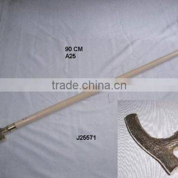 Wooden Trunk Style Brass Handle Wooden Walking Stick