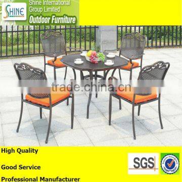 Outdoor furniture cast aluminum garden furniture dining table and chair