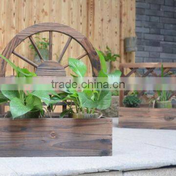 Outdoor Wood Garden Flower Pot Shelf photo-4