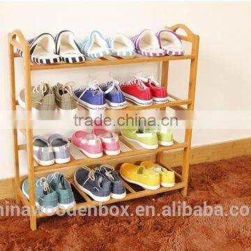 three layers wooden shoes display shelf