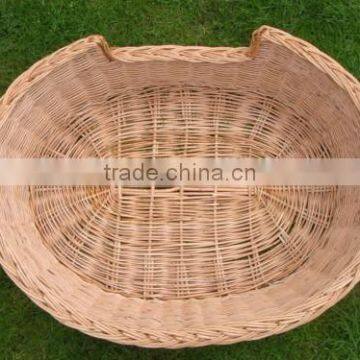 Natural Oval Wicker Dog Bed Basket photo-3