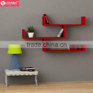 3 Tier Wooden Wall Rack Wholesale Hanging Wall Shelving for Home Wall Art Decor Floating Shelf photo-3