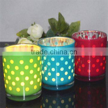 Wholesale Dots Pattern Tealight Glass Candle Holders