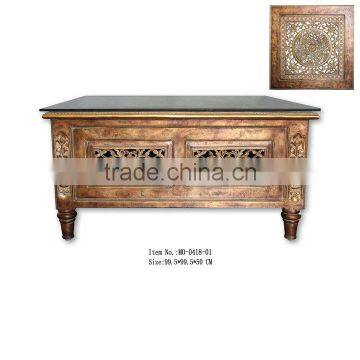 French Style Antique Reproduction Square Tea Table photo-6