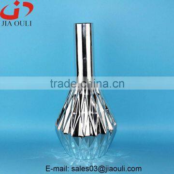 Quality plating silver ceramic flower vases for home decor