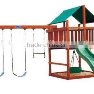 high quality wooden game house and swing for sale