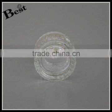 China Cosmetic 50ml High Quality Custom Simple Crystal Glass Perfume Bottle Gold Metal Cap Best Sale photo-2