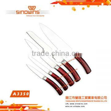 A3309-1 Great Style 5pcs Stainless Steel Knife Set Handle With Spray Printed photo-3