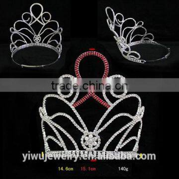 2015 Red Princess Rhinestone Big Pageant Crowns for Sale photo-2