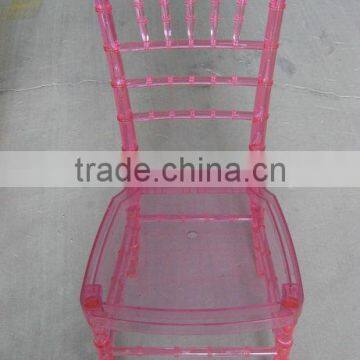 pink color resin crystal chiavari chair with soft cushion