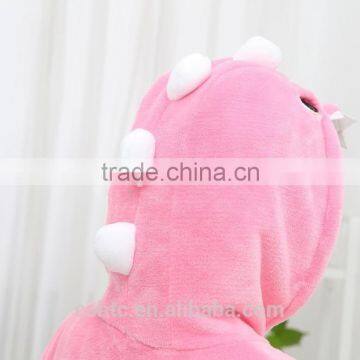 Flannel Cartoon Adult Animal Jumpsuit Animal Pajamas Jumpsuit Pink Dinosaur Design photo-4