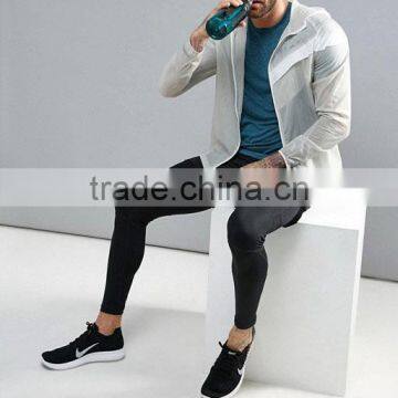2017 Xinlan High Quality New Design Durable Polyester Nylon White Reflective Strips Waterproof Running Men Jacket photo-4