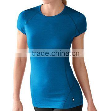 Cheaper Customized Blue Sport Gym Women t Shirt photo-2