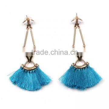 Bohemian Jewelry Vintage Alloy Long Colorful Tassel Charms Earrings for Women photo-4