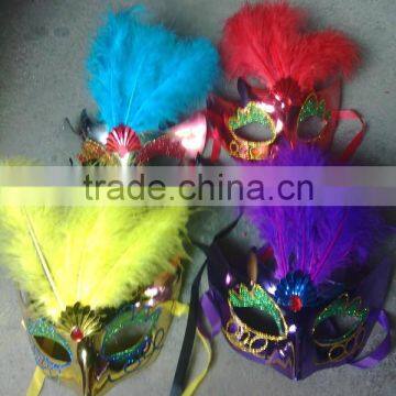 feathered venetian party mask for sale