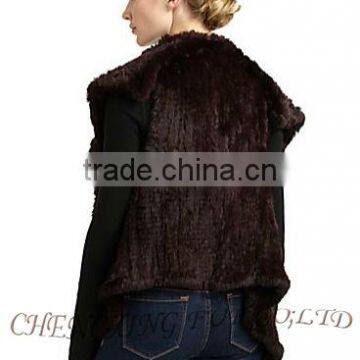 CX-G-B-196A New Design Women Knitting Rabbit Fur Fashion Vest Fur Clothing photo-2