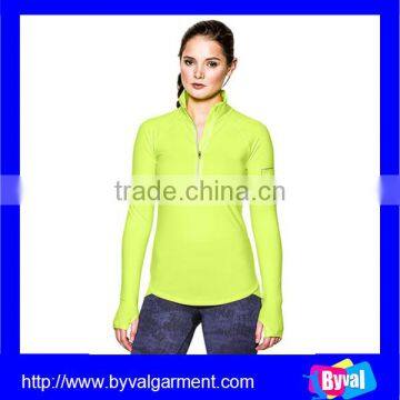 Custom Ladies Running Wear Dry Fit Sport t Shirt Gym Clothing Breathable Half Zip Shirts photo-5