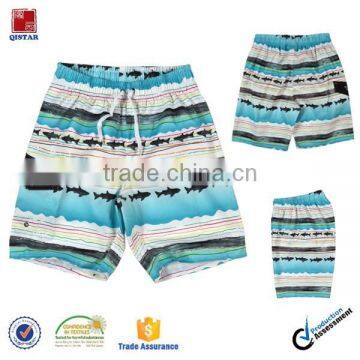 sea and dolphin print fabric boy beach shorts