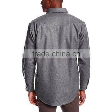 OEM Custom Latest Military Mens Casual Gray Oxford Shirt photo-3