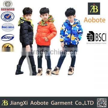 2016New Design Short Hoody Kid Down Jacket