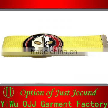 Lady Knitted Belt, Wide Yellow Belts, Canvas Webbing Belt