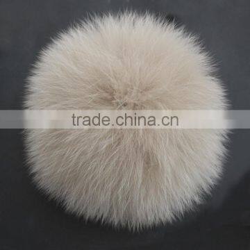 Myfur Beige Color Real Fox Fur Pom Pom Wholesale Detachable Hat Accessory