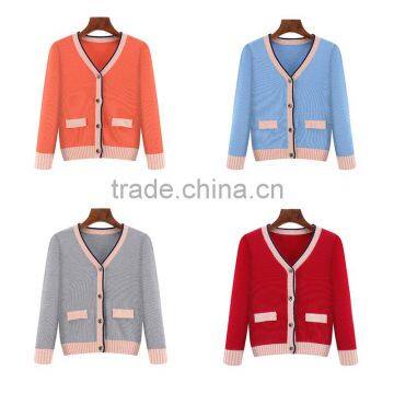 Children School Uniform Sweaters Cardigan With Chest Logos Customized photo-6