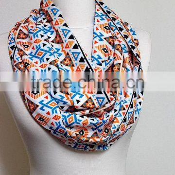 Inca Maya Aztec Indian Tribal Pattern Infinity Scarf, Ikat Circle Scarf, Scarves, Spring - Fall - Winter - Summer Fashion photo-2