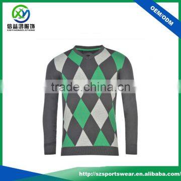 New Style Winter Diamond Pattern Fashion Golf Men Knitwear