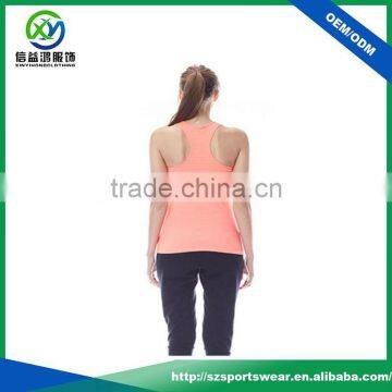 Blank Design Modal Spandex Blend Lightweight Light Orange Women Sports Tank Top photo-2