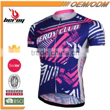 BEROY Summer 100 Polyester Cycling Clothing, Custom Cycling Bike Short Shirts