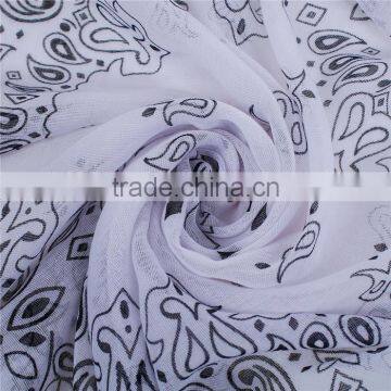 Voile Scarves & Wraps Square Black White Scarf Wholesale photo-2