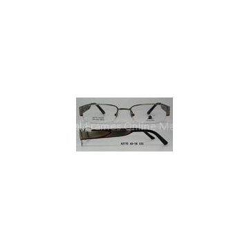 Rectangular Narrow Metal Optical Spectacles Frames For Men With Round Face , Lightweight