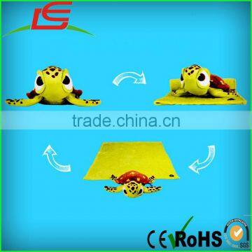 hot selling plush toy tortoise that transformatived to be baby sleeping mat with pillow