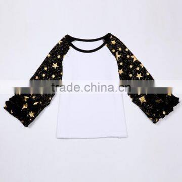 New Design Figure Gold Star Printing Newborn Baby Ruffle Leggings Knit Clothes Wholesales photo-5