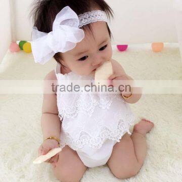 B22451A Sweet baby girl lace sling rompers