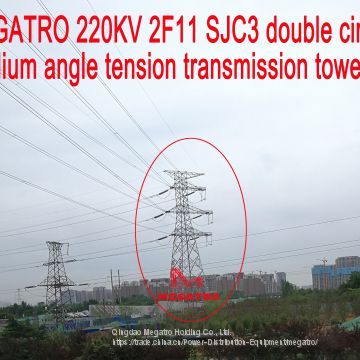 220KV 2F11 SJC3 double circuit medium angle tension transmission tower